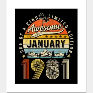 Awesome Since January 1981 Vintage 42nd Birthday Posters and Art